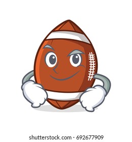Smirking American football character cartoon