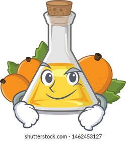 Smirking apricot oil isolated with the mascot