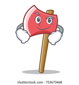 Smirking axe character cartoon style vector illustration