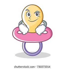 Smirking baby pacifier character cartoon