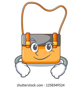 Smirking bag messenger businessman the leather character