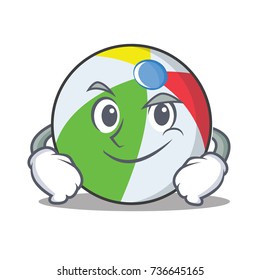 Smirking ball character cartoon style
