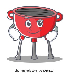 Smirking Barbecue Grill Cartoon Character