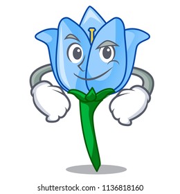 Smirking bell flower character cartoon