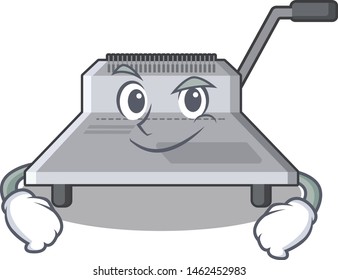 Smirking binding machine in the cartoon shape