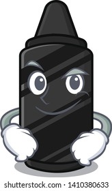 Smirking black crayon in the character shape
