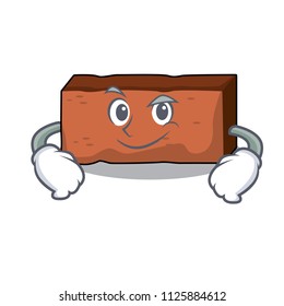 Smirking brick character cartoon style