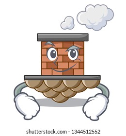 Smirking brick chimney isolated in the character