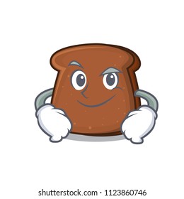 Smirking brown bread character cartoon