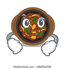Smirking bulgogi in a the bowl cartoon