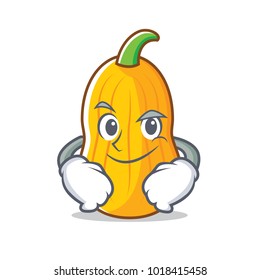 Smirking butternut squash character cartoon