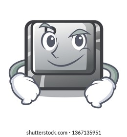 Smirking button B isolated with the cartoon