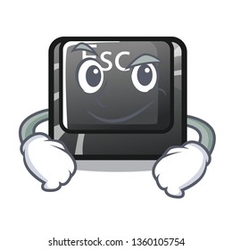 Smirking button esc in the shape mascot