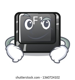 Smirking button f1 in the shape character