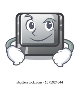 Smirking button J isolated in the cartoon