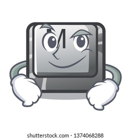 Smirking button M in the character shape