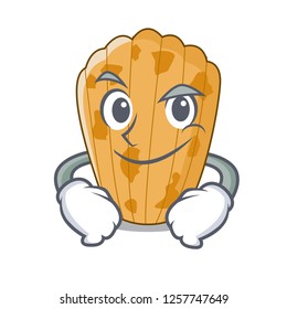Smirking cake madeleine french isolated on mascot