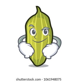 Smirking cardamom character cartoon style