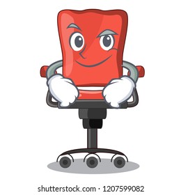 Smirking cartoon desk chair in the office