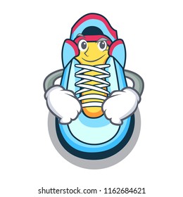 Smirking cartoon pair of casual sneakers