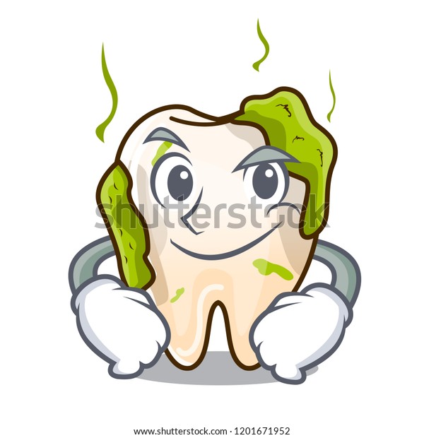 Smirking Cartoon Unhealthy Decayed Teeth Mouth Stock Vector (Royalty ...