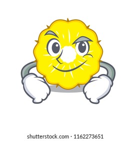 Smirking character pineapple slice fresh