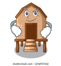 Smirking chiken coop isolated on a mascot