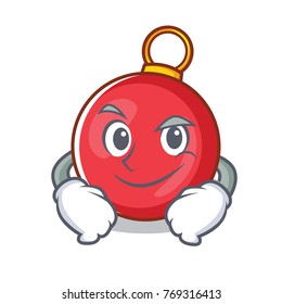 Smirking Christmas ball character cartoon