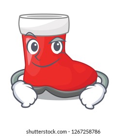 Smirking christmas santa boot isolated on mascot