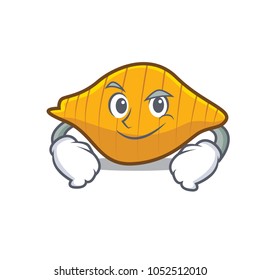 Smirking conchiglie pasta character cartoon