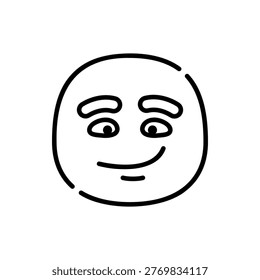 Smirking Confident Sly Expression Face Emotion Icon