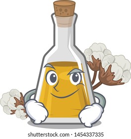 Smirking cottonseed oil isolated in the character
