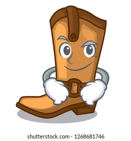 Smirking cowboy boots isolated in the mascot