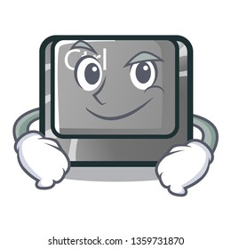 Smirking ctrl button isolated in the mascot