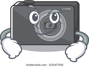 Smirking digital camera isolated with the character