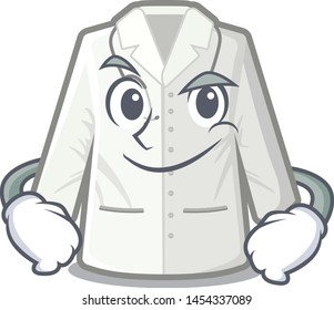 Smirking doctor coat isolated in the character