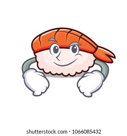 Smirking ebi sushi character cartoon