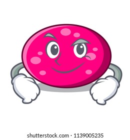 Smirking ellipse character cartoon style