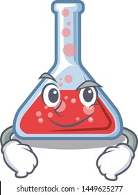 Smirking erlenmeyer flask in the character shape