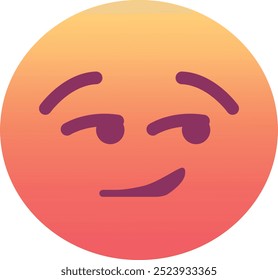 Smirking face emoji icon. Trendy colors, popular element for social media and digital designs. Emoticon, isolated element.