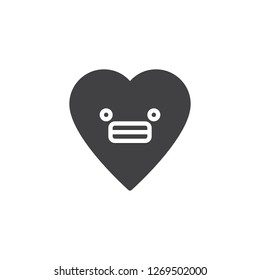 Smirking Face emoticon vector icon. filled flat sign for mobile concept and web design. Smiling heart face character emoji solid icon. Symbol, logo illustration. Pixel perfect vector graphics