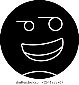 Smirking Face Glyph Vector Icon Design