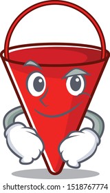 Smirking fire bucket isolated with the cartoon