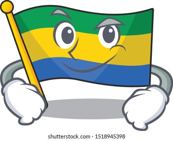 Smirking flag gabon flown on mascot pole