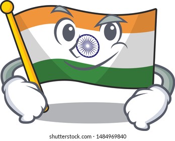 Smirking flag indian with the mascot shape