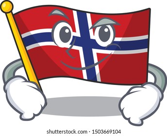 Smirking flag norway isolated in the mascot