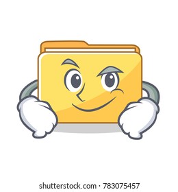 Smirking folder character cartoon style