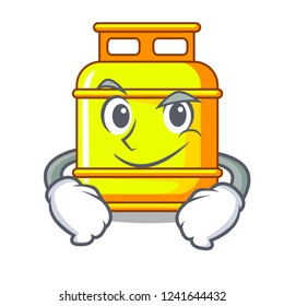 Smirking gas tank operating the character cooking