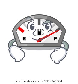 Smirking gasoline indicator isolated with in cartoon