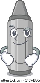 Smirking grey crayon character